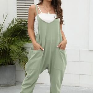 Spaghetti String Pocket Jumpsuit